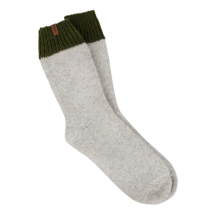 totes® Mens Chunky Thermal Wool Blend Slipper Socks Grey Multi Extra Image 2